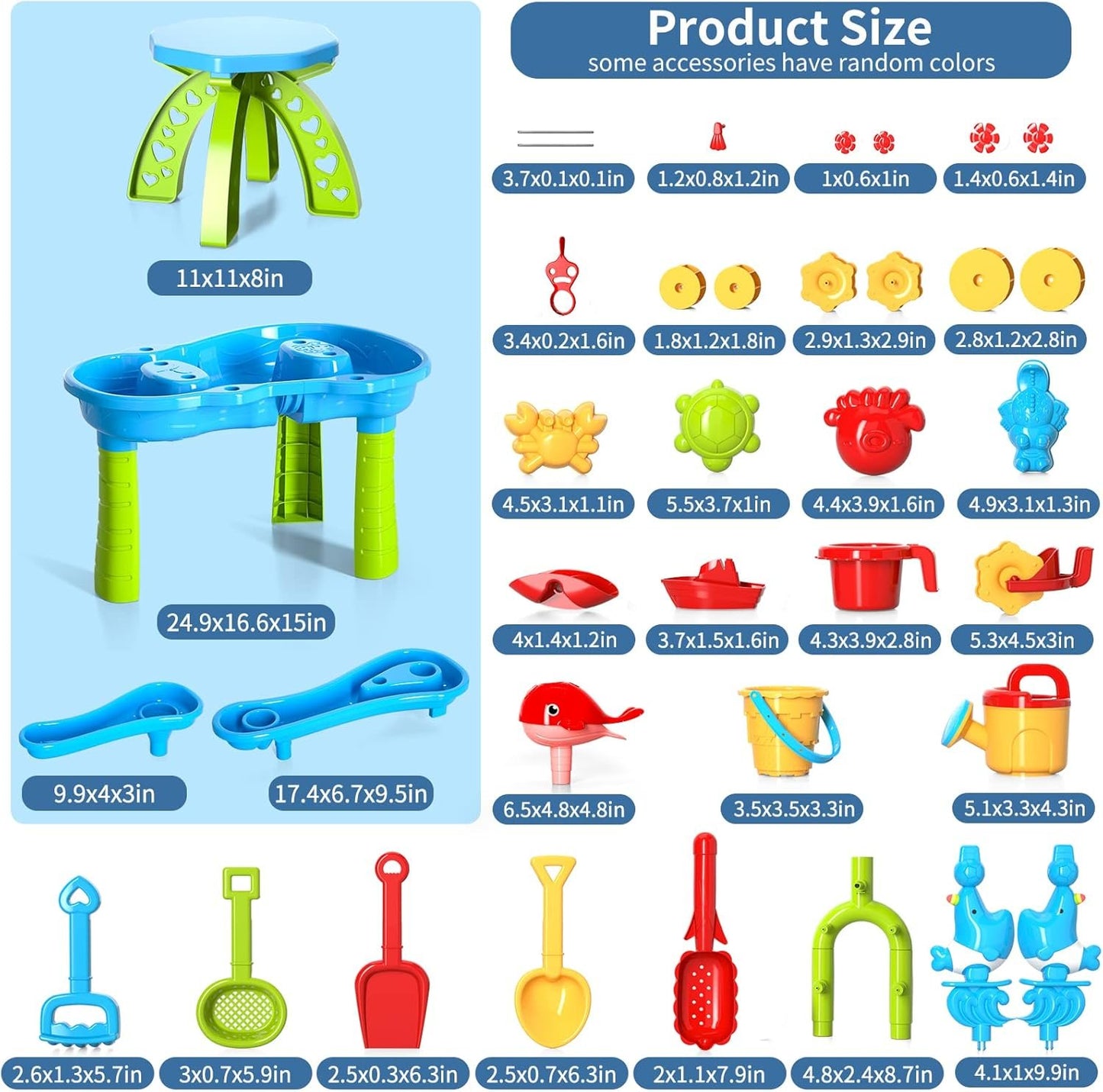 Kids Sand Water Table Toys for Toddlers, 3-Tier Outdoor Sand and Water Play Table Toys for Toddlers Kids, Kids Beach Toys Activity Sensory Play Table Beach Summer Outside Toy for Toddler Age 3-5