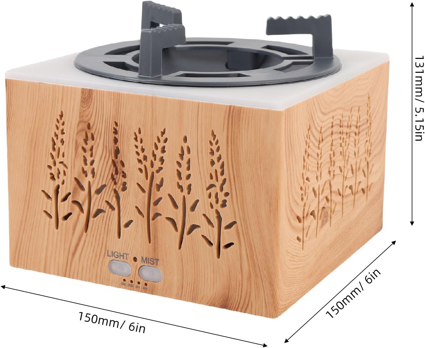 Fragrant Oil Humidifier, Remote Control and 3 In 1 Design Flames Aromatherapy Scent Diffuser with Timing Function for Home Room Office Air Cleaner(400ml) (US Plug 100-240V)