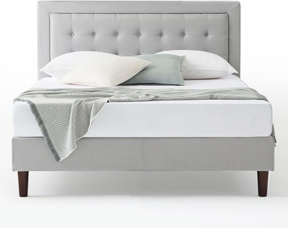 Zinus Dachelle Upholstered Platform Bed Frame / Mattress Foundation / Wood Slat Support / No Box Spring Needed / Easy Assembly, Full