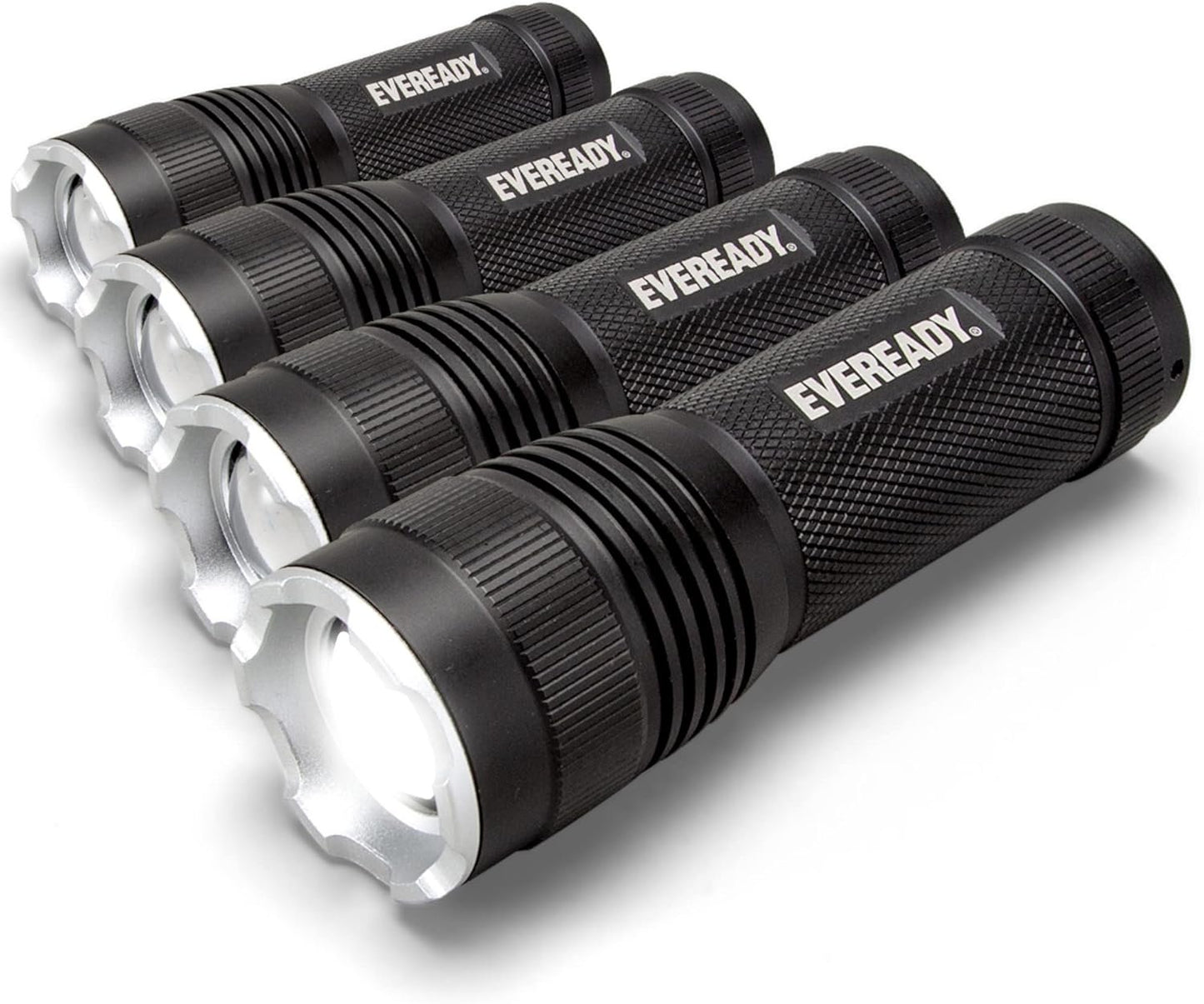 EVEREADY LED Tactical Flashlight, IPX4 Water Resistant EDC Flashlight, Rugged and Bright for Outdoor Activity, Zoomable, 3 Light Modes