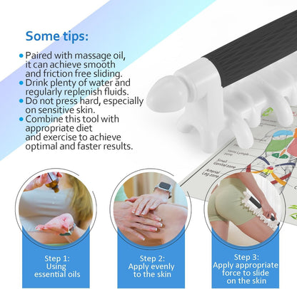 Fascia Massage Tool for Anti-Cellulite & Skin Soothing, Manual Trigger Point Massager for Deep Tissue Recovery （Large-Black ）
