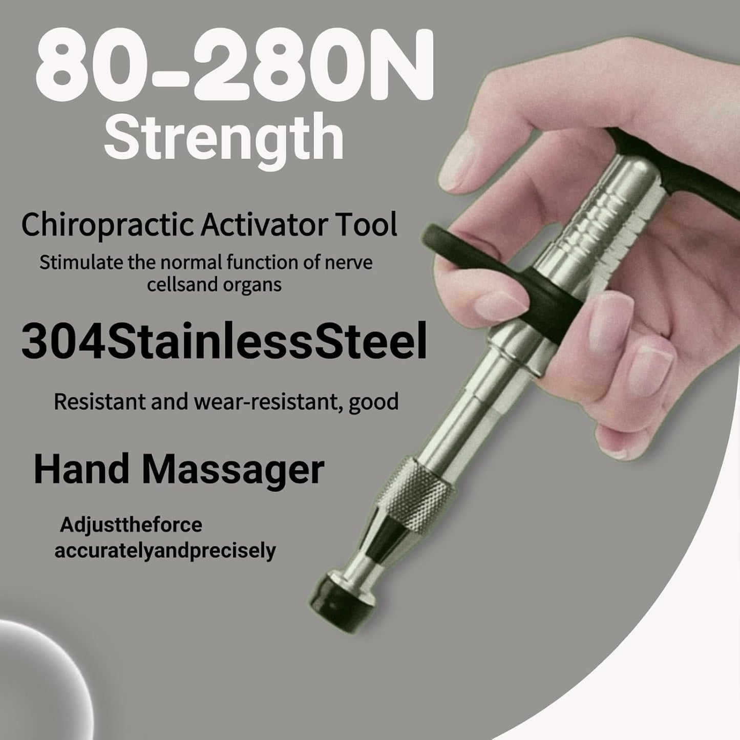 DHASUWT Chiropractic Adjusting Tool, 80-280N Adjustments Manual Spine Chiropractic Correction Tool, Professional Massage Equipment for Face and Spine Relax, Chiropractor Tool Relief Neck Back Pain