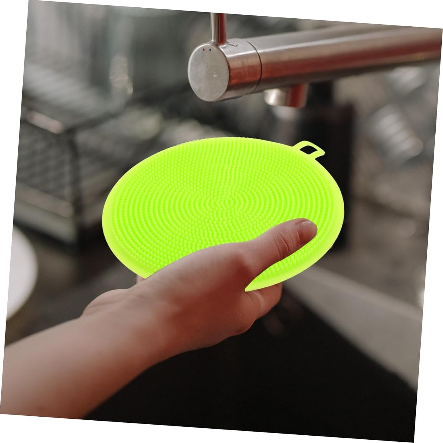 GOOHOCHY Silicone Scrubbing Brush Pad for Kitchen Cleaning Non Stick Dishwashing Brush for Cookware Safe for
