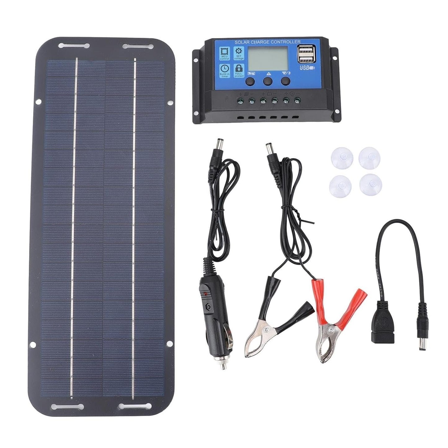 XUSIJAKQ1 Charge Anywhere Solar Car Battery Charger for On Go Power 12v Solar Panel Battery Charger Kit Solar Trickle Charger, with Controller