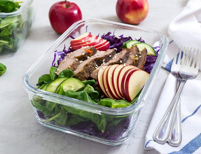 Kichly 18pcs Glass Food Storage Containers with Airtight Lids, BPA Free and FDA Approved, 9 Lids and 9 Containers for Meal Prep, Pantry Organizers, Freezer to Oven Safe, Glass Lunch Boxes,Food Savers