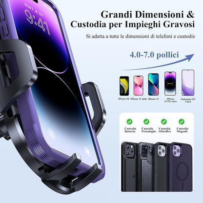 Miracase Supproto Universal Car Phone Holder, [Military Level Suction] Universal Car Phone Holder for Dashboard & Air Vent and Windshield Suitable for All Smartphones
