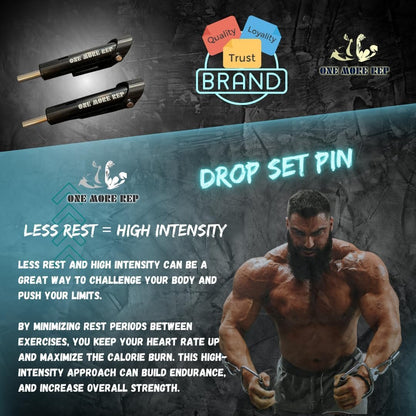 Onemorerep™Drop Set Pins Gym - Original Weight Dropset Pins for Weight Stack, Weight Loading Stack Pin for Gym Performance, Drop Set Pin for Gym Accessories and Gym Equipment, Ideal Home Gym Equipment