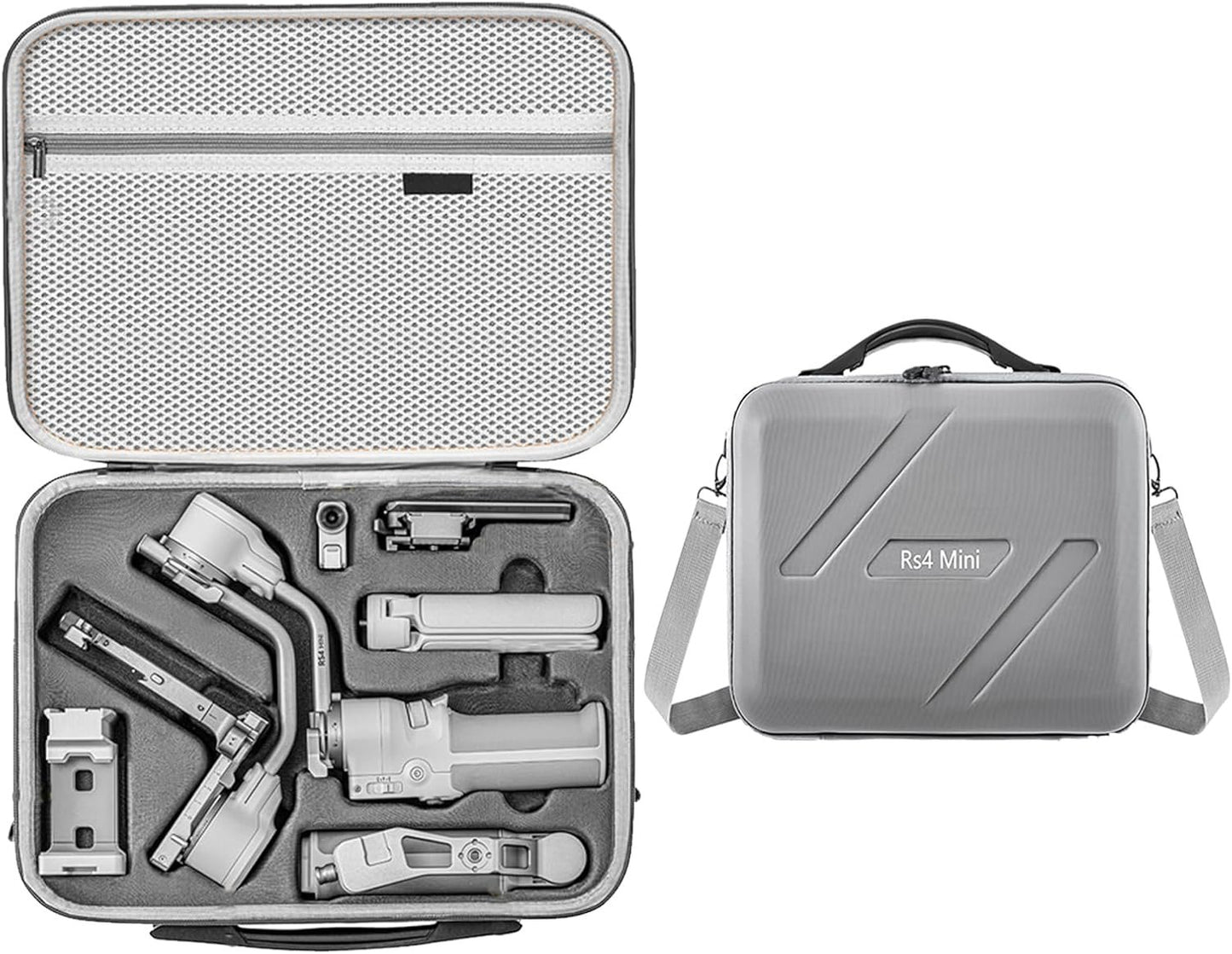 RS 4 Mini Carrying Case for DJI RS 4 Mini, Portable Storage Travel Bag, PU Leather Shoulder Protection and Convenient Storage for DJI RS4 Mini Gimbal Stabilizer and Its Essential Accessories.
