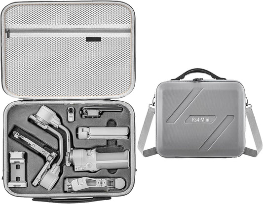 RS 4 Mini Carrying Case for DJI RS 4 Mini, Portable Storage Travel Bag, PU Leather Shoulder Protection and Convenient Storage for DJI RS4 Mini Gimbal Stabilizer and Its Essential Accessories.