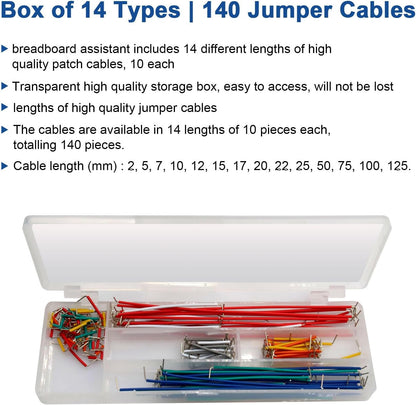 Starter Kit for Electronic Components with 830 Holes Breadboard Transistor Resistor Capacitors LED Buzzer Cable Resistor Different Components Compatible with Arduino with Raspberry Pi