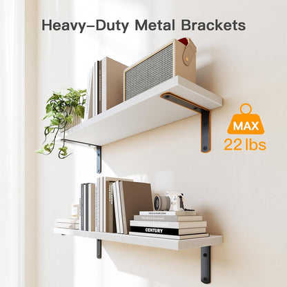 Amada Bathroom Shelves Over Toilet with Storage Basket, Floating Wall Shelves for Home Organization & Wall Decor, Bathroom/Kitchen/Living Room ShelvesWhite