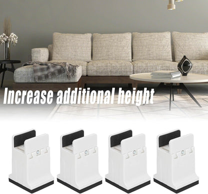 lvifloae Furniture Risers White Furniture Support Tube Adjustable Bed Height Support Tube with Screw Clip Rubber Sofa Bed Support Tube Suitable for (White)