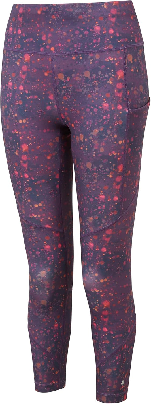 Ronhill Corsa, Wmn's Tech Crop Tight, Damson Raindrops, 16