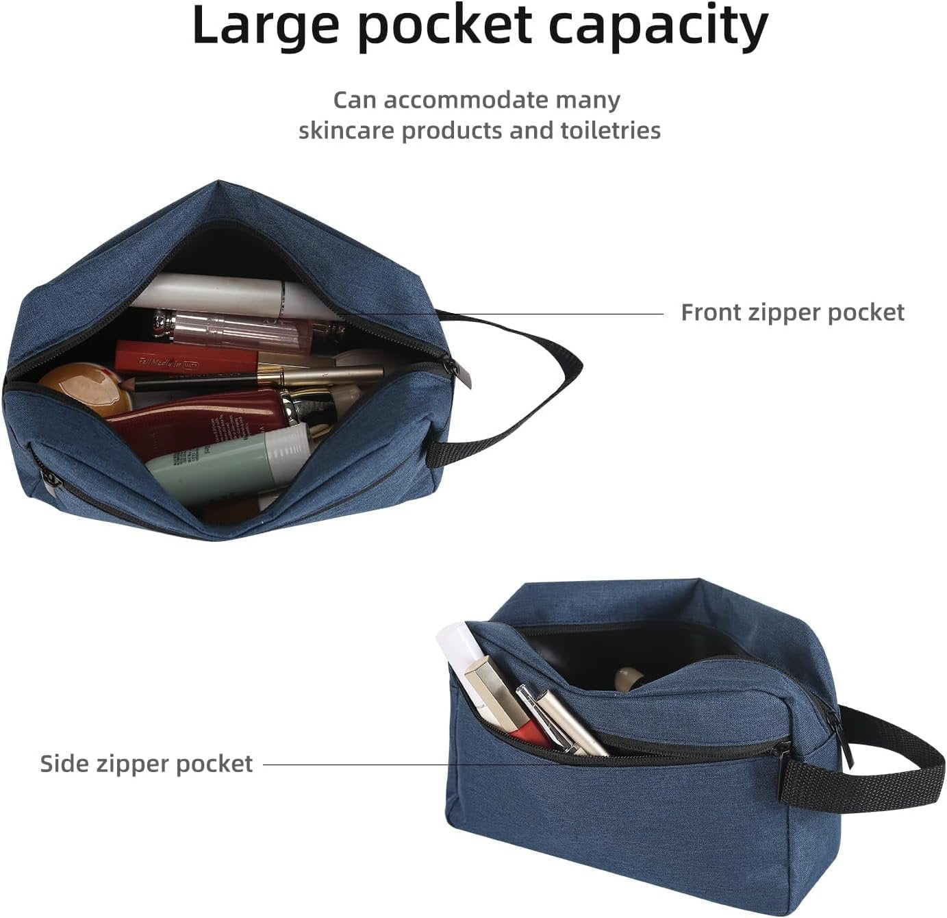 Hanging Toiletry Bag Portable Travel Bag with Hanging Hook, Toiletry Organizer Wash Bag Hanging Dopp Kit Shaving Kit Water-Resistant Makeup Cosmetic Bag Organizer for Accessories, Women Men and Kids
