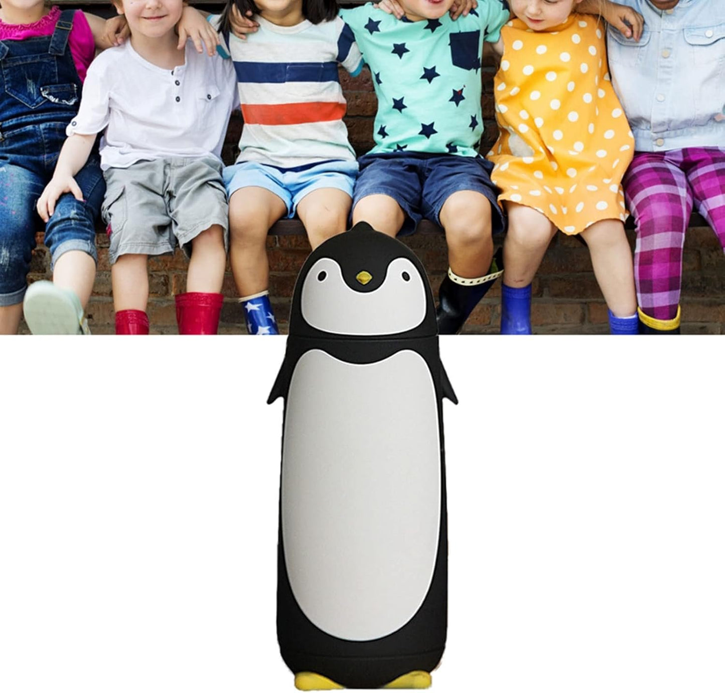 Penguin Cartoon Water Bottle, 300ml Stainless Steel Insulation Water Bottles Creative Thermos Cup Penguin Water Bottle Cartoon Insulated Bottles for Coffee Tea Beverages Travel