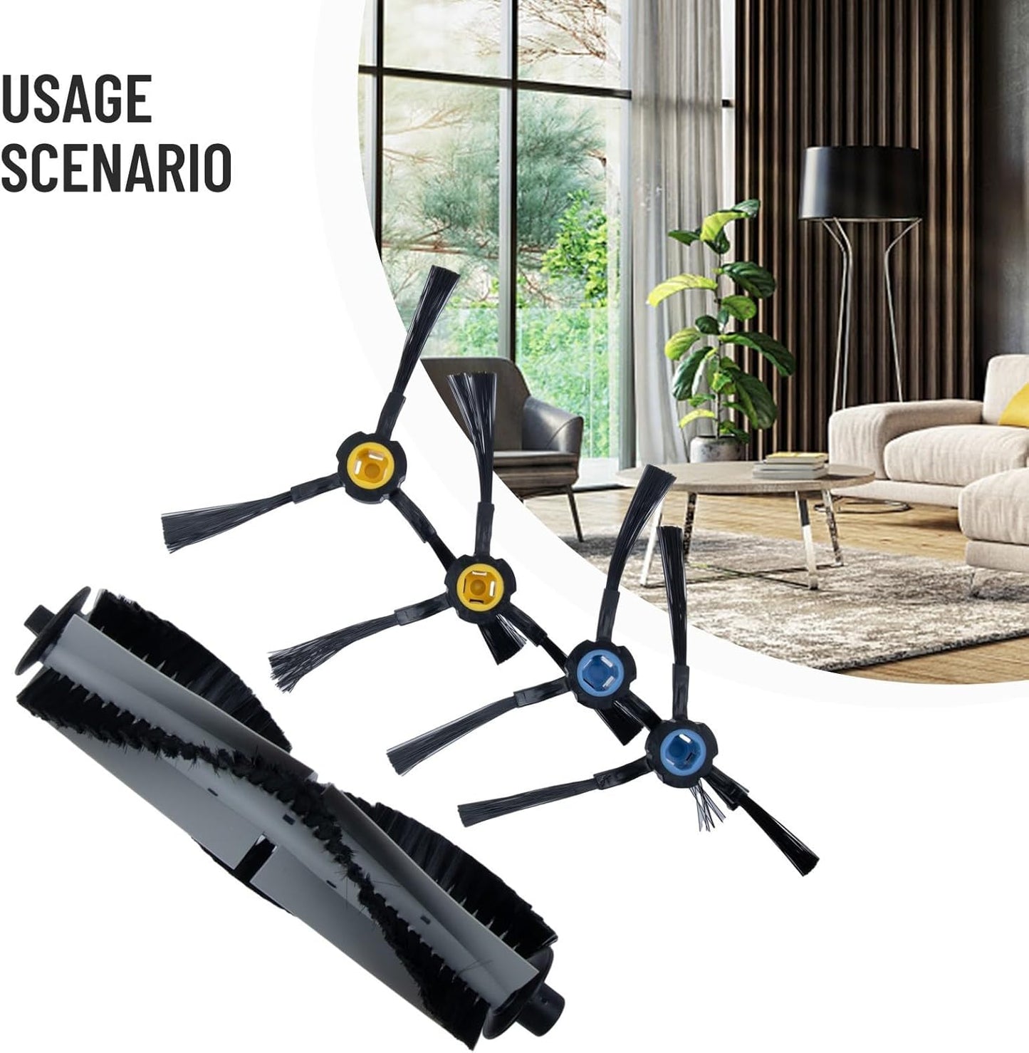 Jonikuper Essential Cleaning Tools - Set di spazzole a rullo di ricambio e spazzole laterali per Silvercrest SSR1 SSRA1, compatibile con modelli di ricambio