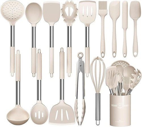 Stainless Steel Kitchen Cooking Utensil Set, Umite Chef 15 pcs Utensils - Nonstick Cookware Set Spatula -Kitchen Gadgets Tools Gift