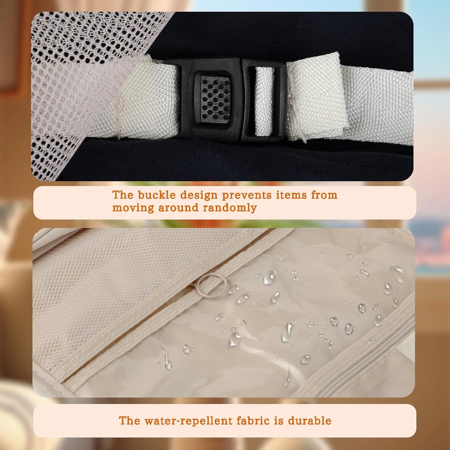 Space Saving Suitcase Organizer 8 Pieces - Packing Cubes for Travel, Suitcase Organizer with Clothes, Shoes and Cosmetics Bags - Useful Accessories Suitcase Organizer Set (Beige)