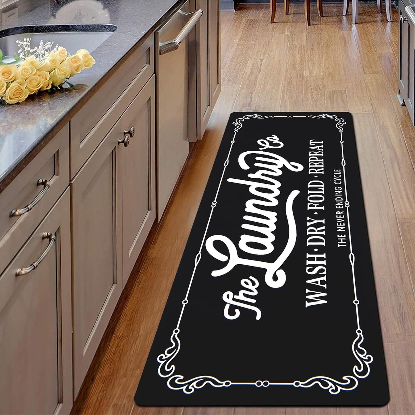 Pauwer Farmhouse Laundry Room Rug Runner 20"X59" Non Slip Laundry Rugs and Mats for Laundry Room Decor Washable Runner Rugs for Kitchen Floor Laundry Room Bathroom Hallway Entryway Area Rugs