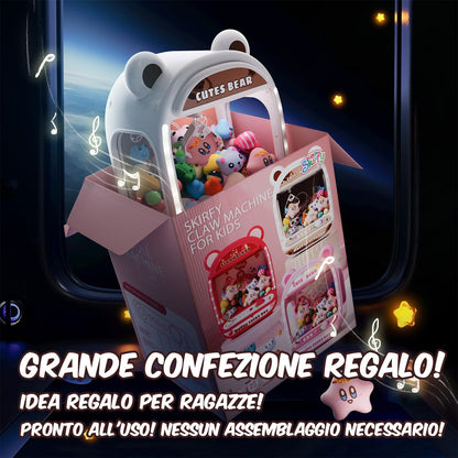 Skirfy Claw Machines for Children, Unicorn Toys for Girls Ages 6 and up, Mini Vending Machine for Arcade Games with Squishy Fidget Toys, Claw Machine, Easy to Control, Brown