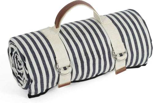 TARODEA Waterproof Picnic Blanket Portable with Carry Strap for Beach Mat or Family Outdoor Camping Party (Nave Blue, 200 X 200 cm)