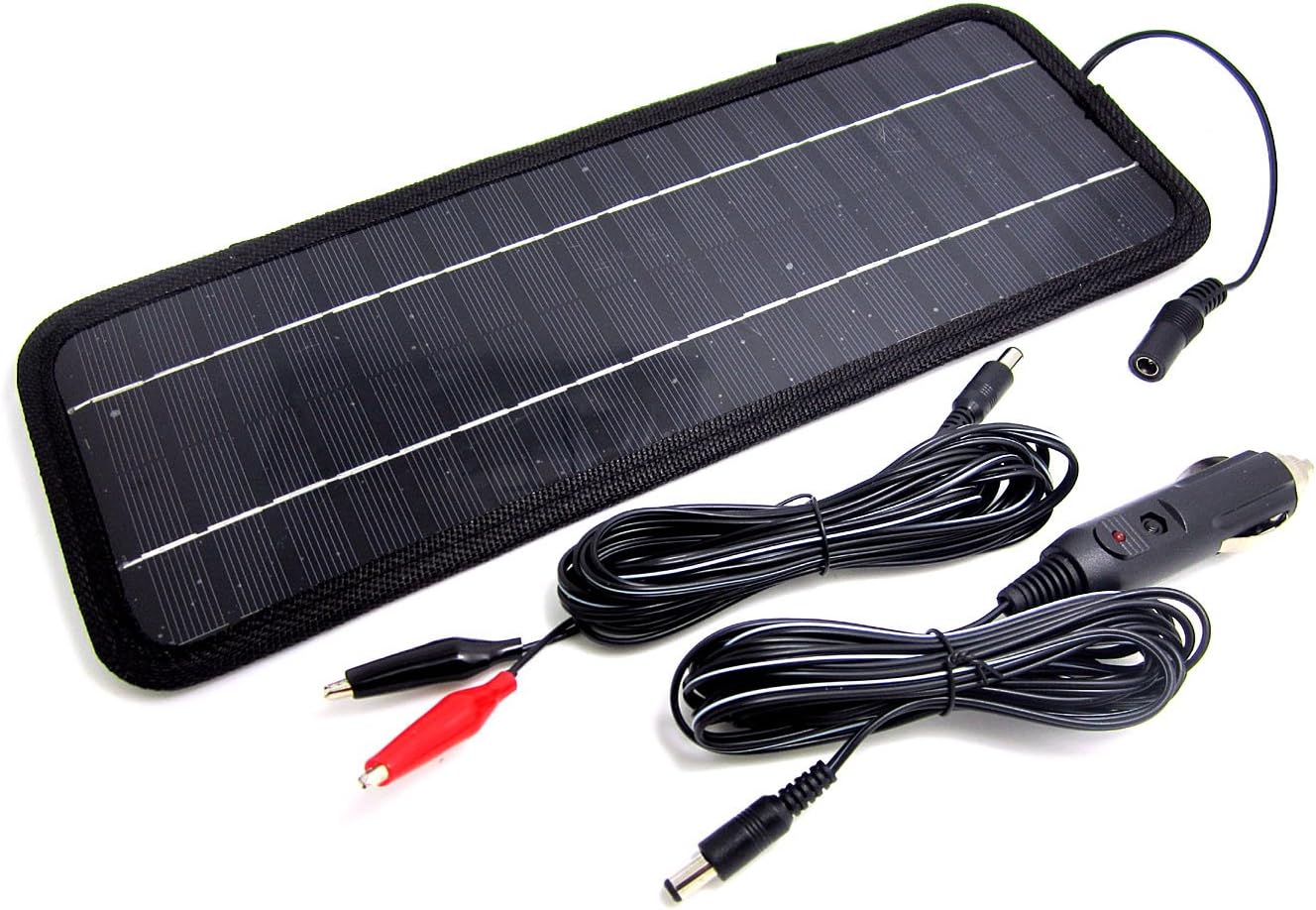 NUZAMAS Poartable 4.5W Solar Panel Charger Power Car Battery 12V Recharge Outdoor Camping Travel Power Source