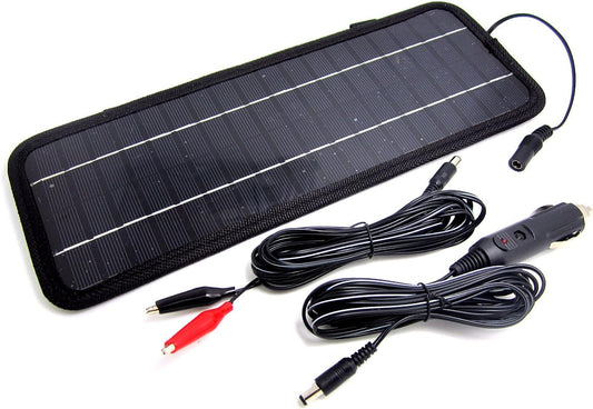NUZAMAS Poartable 4.5W Solar Panel Charger Power Car Battery 12V Recharge Outdoor Camping Travel Power Source