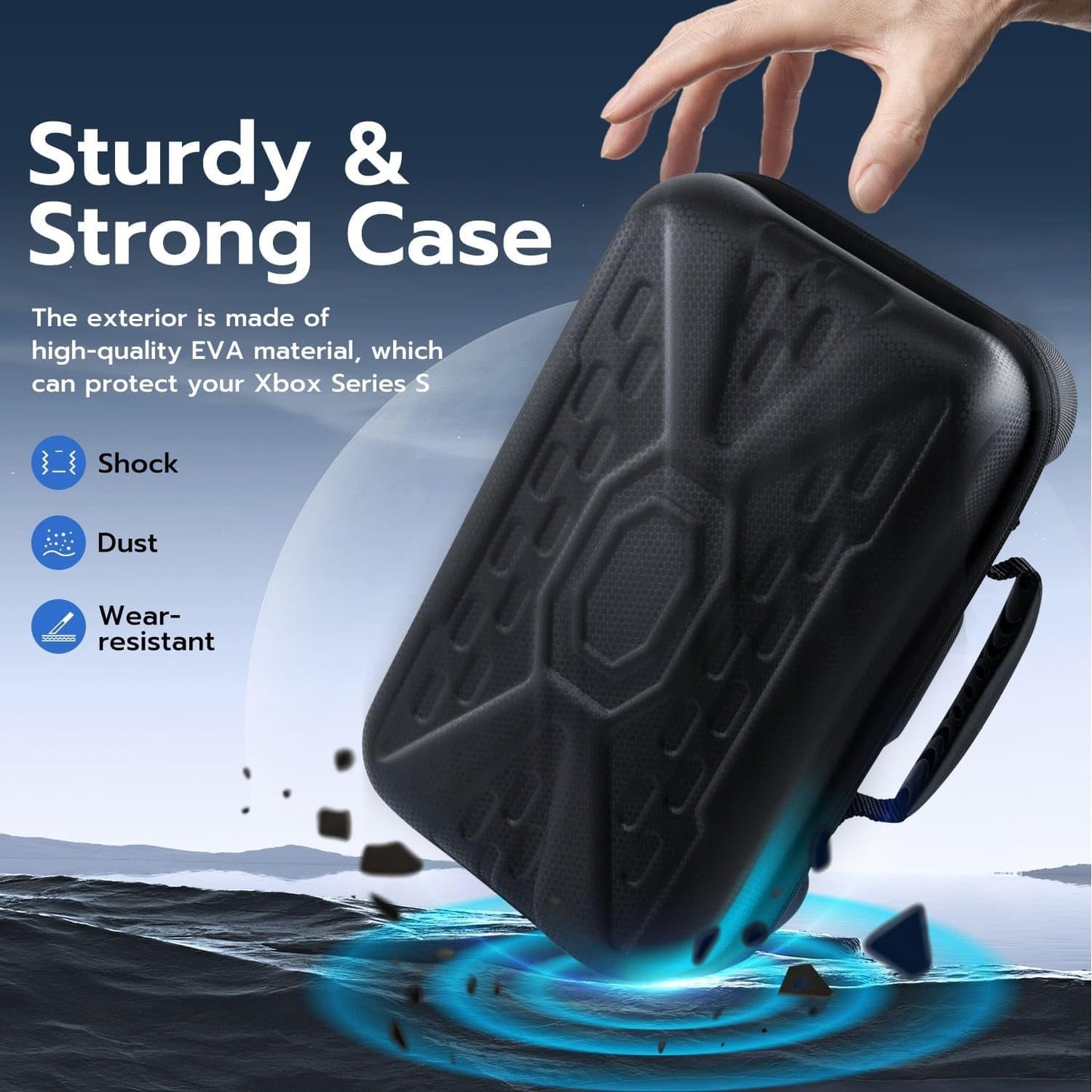 Mcbazel Hard Carrying Case for Xbox Series S, Travel Case Storage Bag for Xbox Series S Console Wireless Controller & Gaming Accessories - Black