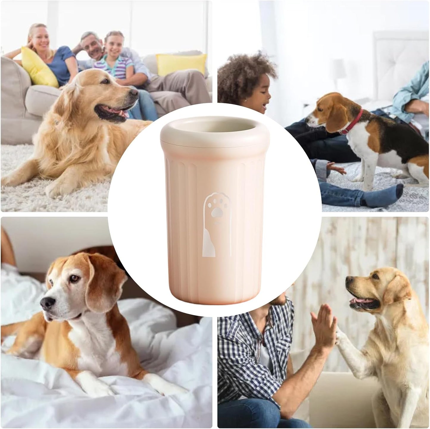 Dog Paw Washer, Pet Muddy Foot Cleaning Cup, 3,35 x 3,35 x 5,91 pollici Portatile Soft Bristle Brush, Detachable Washer for Small Medium Large Breeds, Daily Grooming, Post-Walk Cleaning