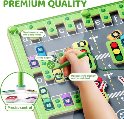 zhiwuzhu Magnetic Alphabet Maze Letter Puzzle,Montessori Fine Motor Skills Toys for Girls Boys,Education Toys for Preschool Learning Activities,Valentines Day Gifts for Kids