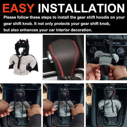 Zurligi Car Shift Knob Cover, Gear Shift Knob Hoodie Sweater, Gear Stick Hoodie Protector Decoration, Auto Interior Accessories, Universal Fit Novelty Gift