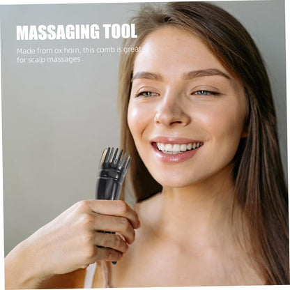 OATIPHO Natural Ox Horn Comb Gentle Scalp Massager Tool for Hair Massage Horn Brush for Healthy Scalp and Smooth Hair Design