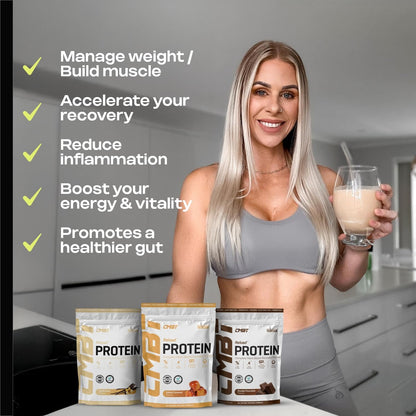 CMBT Reload Protein Powder, 22g Plant-Based Protein, Gut Health, Anti-Inflammatory, Clean Energy, Hydration Support, Banned Substance Tested, Vanilla, 1.5kg