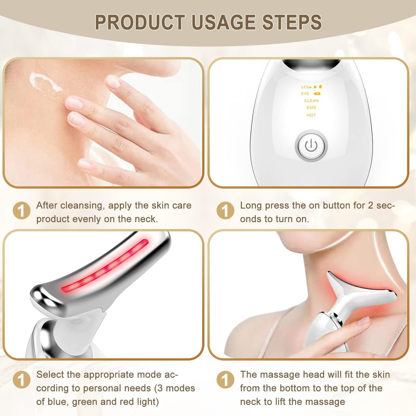 CooBES Electric Facial Massager, Fade Wrinkles Skin Tightening, Personal Beauty Massage Heating Device and Skin Care, Fashion Piece