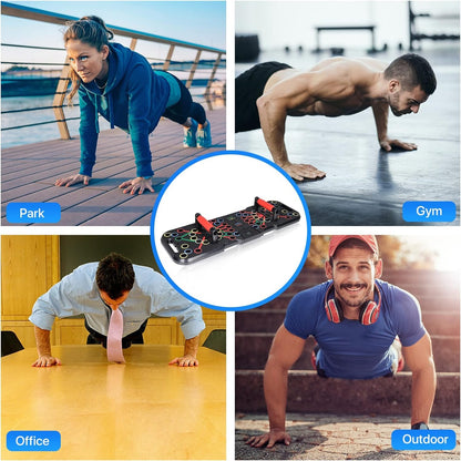 POSKOU Push Up Board System Exercise Workout Board Equipment for Men and Women Portable Gym Strength Training Fitness Push up Stand (41 in 1 with counter)