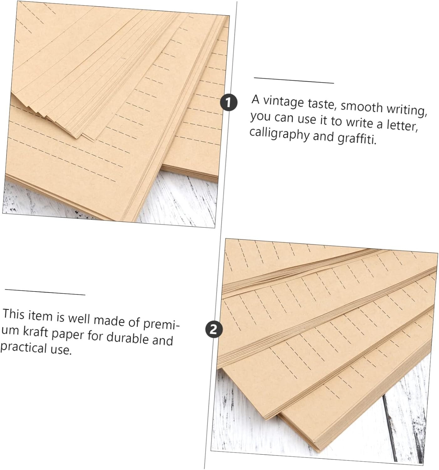 Angoily 100 Sheets A5 Vintage Kraft Paper Letter Writing Practical Stylish Stationery for Letter Sets