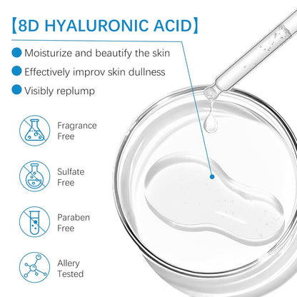 8D Hyaluronic Acid Essence,Balancing skin water,Plumping Face Serum,Anti-aging,Suitable for sensitive skin as well