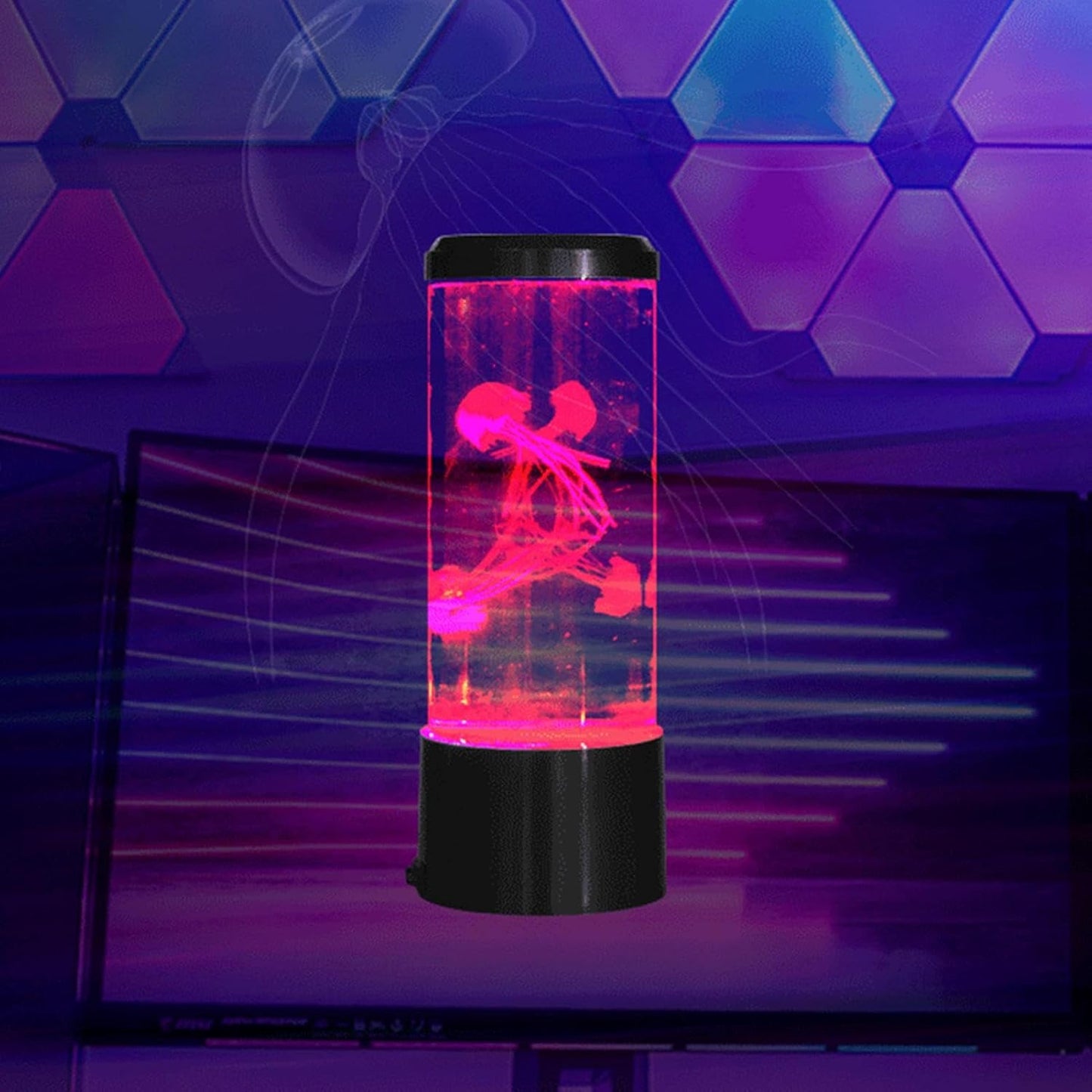 Jellyfish Mood Lamp - Silent Jellyfish Ambience Light,Color Changing Effects Table Mood Jellyfish Lamp, Desk Lamps with Remote Control for Children Bedroom