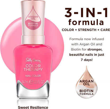 Sally Hansen Color Therapy Nail Polish, 246, Sweet Resilience, Colors, Strengthens, Cares