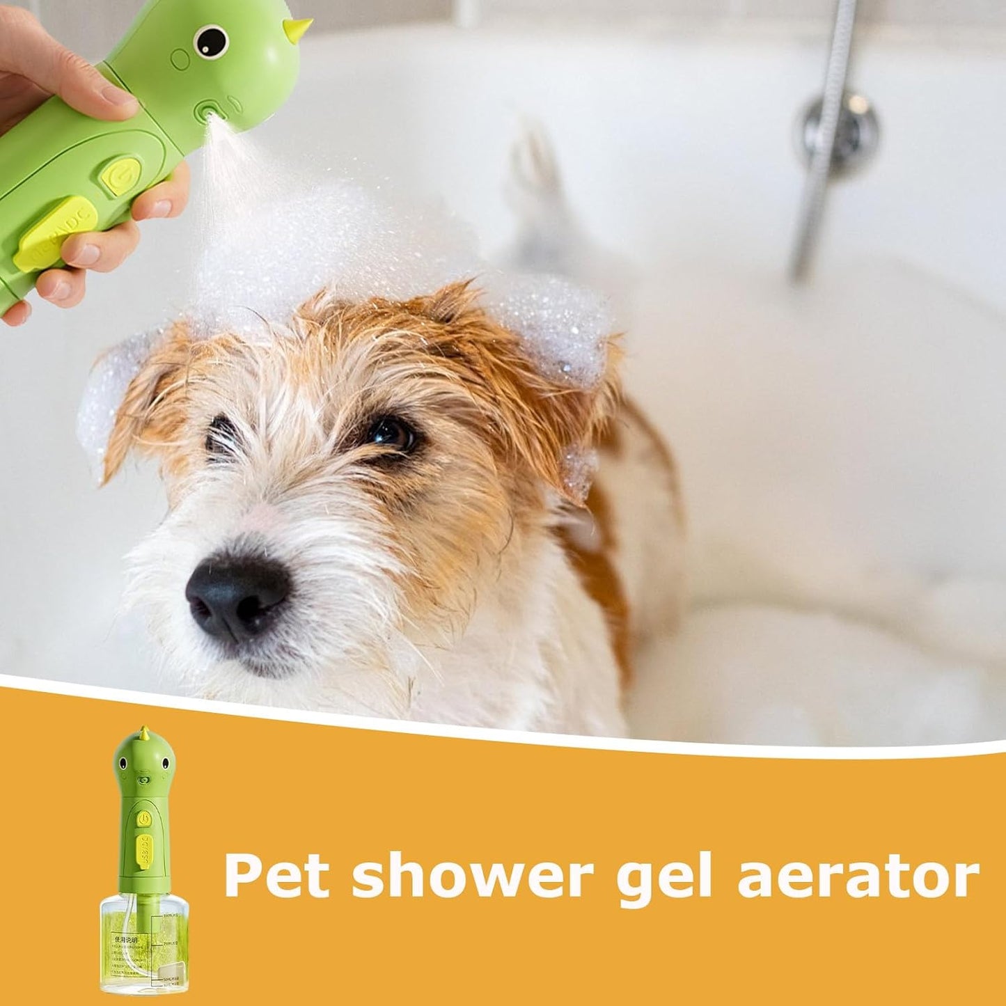 Dog Shampoo Dispenser, Electric Soap Sprayer, 23x8.5x8.5cm/9.06x3.35x3.35 Inches Rechargeable Foaming Cleaner, Multipurpose Washing Tool, 1 Pack, for Pet Bath Kitchen Toilet Use
