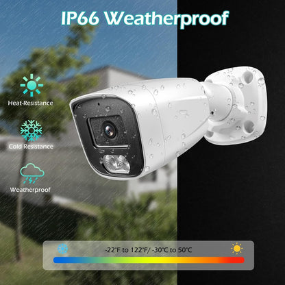 MWRCTV 4MP Wide Angle 2.8mm Lens 2560 * 1440 POE IP Security Surveillance Bullet Camera with Mic/Audio, Smart Dual Light AI Color Night Vision, IP67 Waterproof, NVR/RSTPï¼ˆMF427ï¼‰