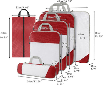 Gralara Ultimate Travel Packing Cubes Set for Seamless Organization, Red