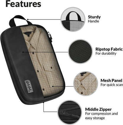 4pc Small Compression Packing Cubes for Suitcases - Carry-on Luggage Organizers for Travel