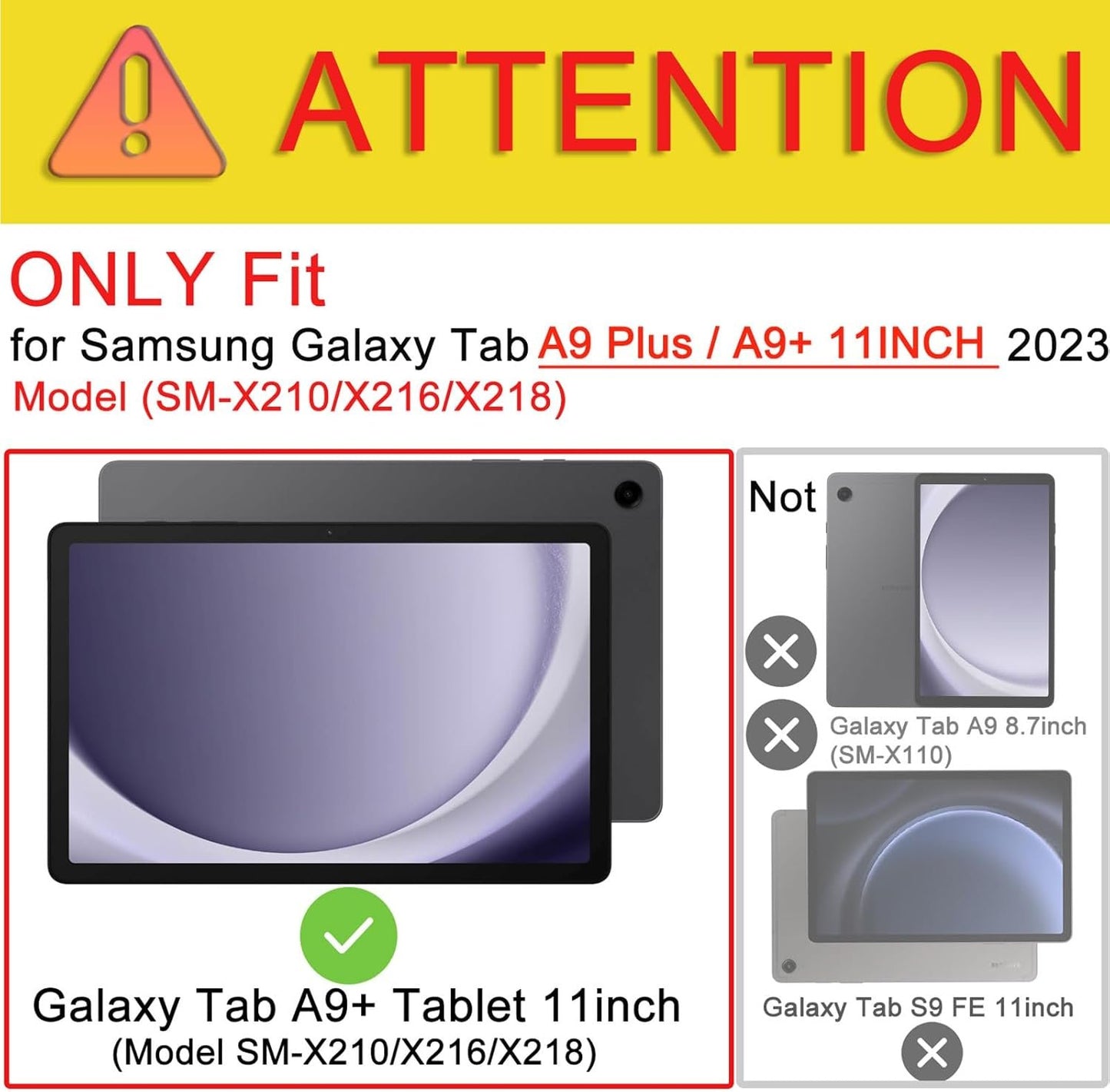 VLEAQC Keyboard Case for Samsung Galaxy Tab A9+/A9 Plus 11 Inch 2023 (SM-X210/X216/X218), Detachable Color Backlit Bluetooth Keyboard and Mouse, Slim Lightweight Stand Cover with Pen Holder,Purple