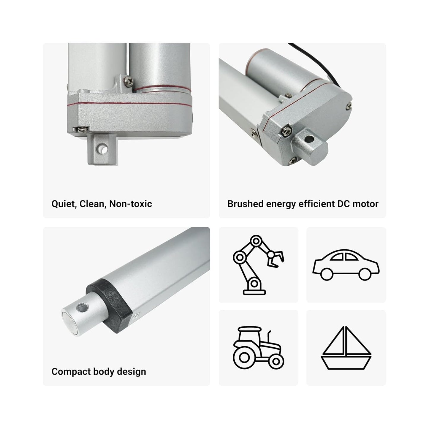 Progressive Automations 24V Mini Linear Electric Actuator - 6 inches, 50 lbs, Innovative Compact Design and Versatile Capabilities for Home and General Automation, Automotive, Manufacturing, PA-14
