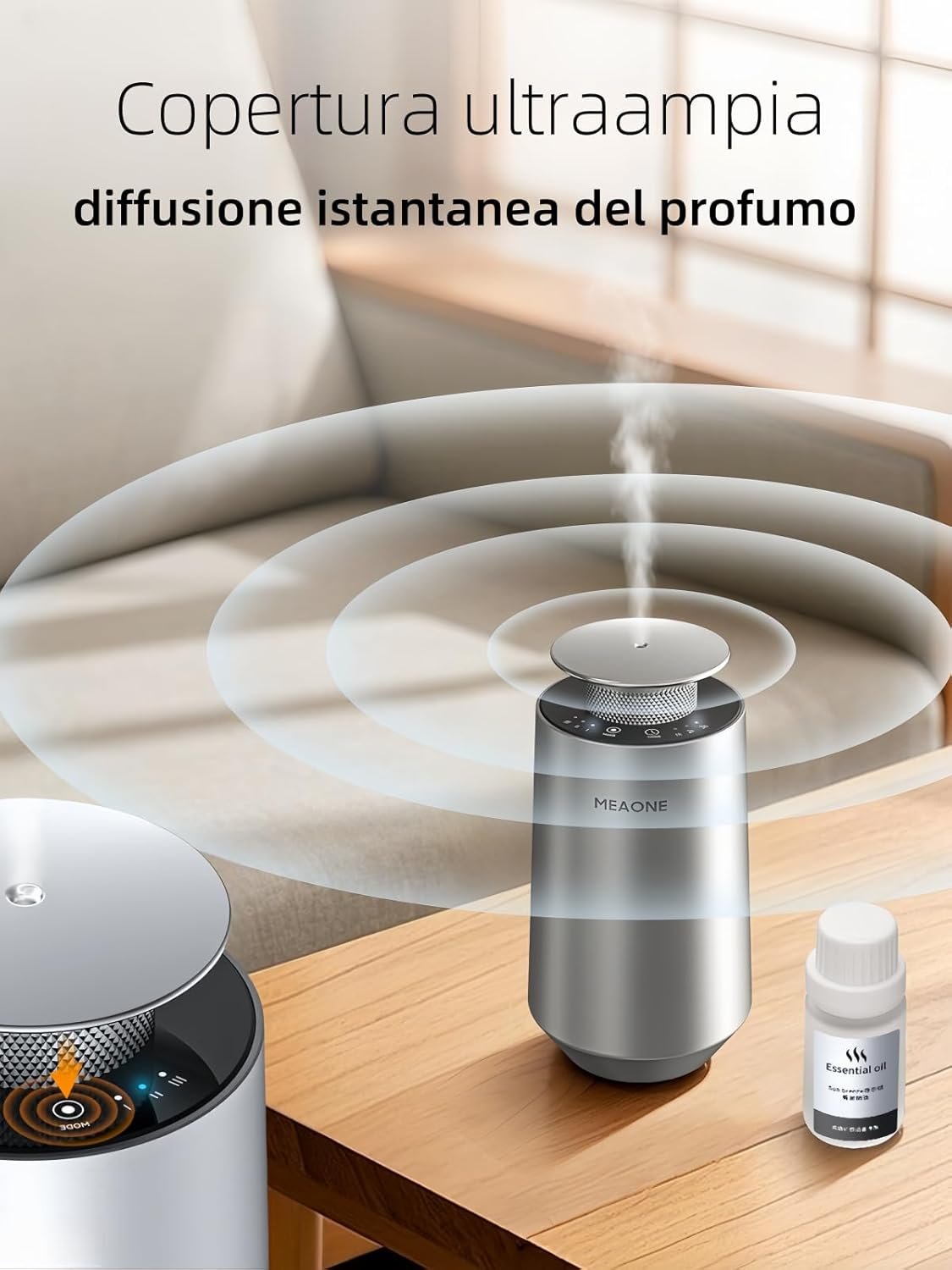 Meaone Smart Home Aroma Diffuser Water Free Refillable with Premium Luxury Hotel Essential Oil with Auto On/Off and Adjustable Intensity