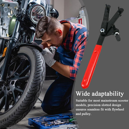 Flywheel Turning Tool - Enhanced Safety Flywheels Removal Tools | Heavy Duty Manual Iron Motorcycle Spanner for Scooter Repair Disassembly Engine Turnings