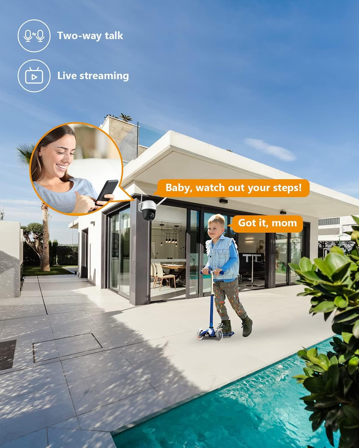 Imou Security Camera Outdoor with Floodlight and Sound Alarm, 4MP QHD Pan/Tilt 2.4G Wi-Fi Camera, IP66 Weatherproof 2.5K Bullet Camera, Full Color Night Vision IP Camera with 2-way Talk, Cruiser