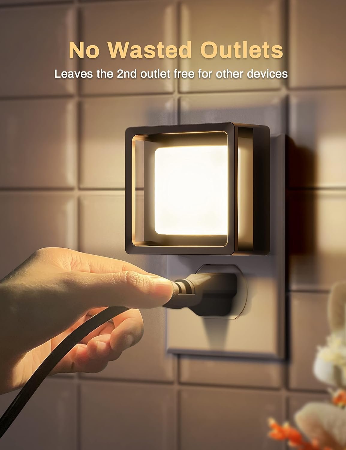 Night Light, DORESshop Night Lights Plug Into Wall [2 Pack] with Dusk-to-Dawn Sensor, LED Night Lights, Adjustable Brightness Veilleuse Enfant for Bathroom, Hallway, Bedroom,Stairway, Soft White
