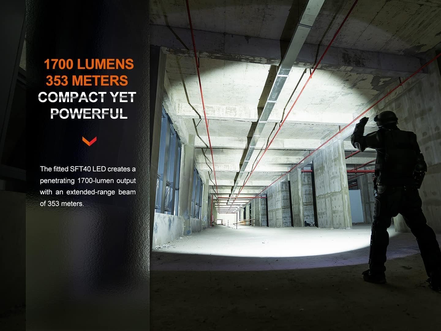 fenix PD35R Rechargeable Compact Long Range LED Torch | 1700 Lumens | 350m | 100 Hrs Max | USB-C | Tactical Tail Switch | Instant Strobe | IP68
